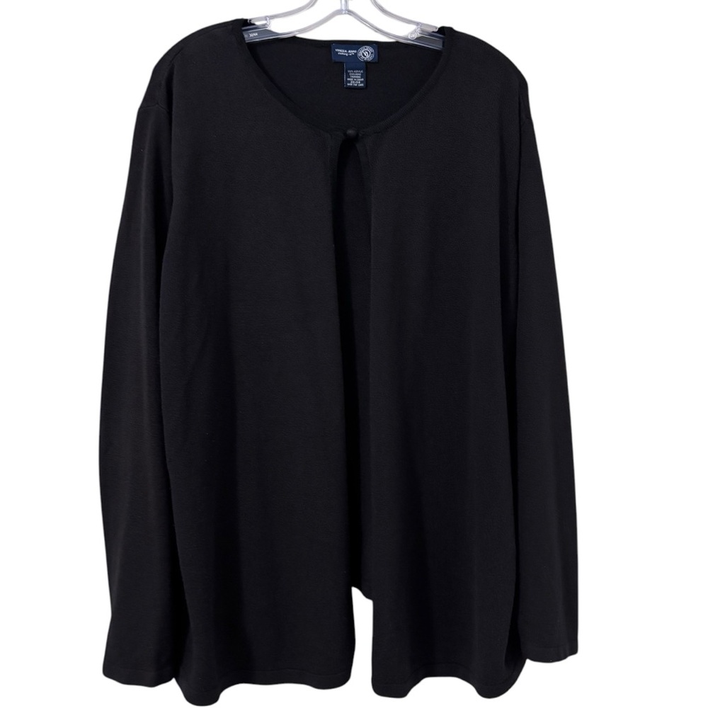 Venezia Jeans Long Sleeve one button Black Open Cardigan Sweater 22/24